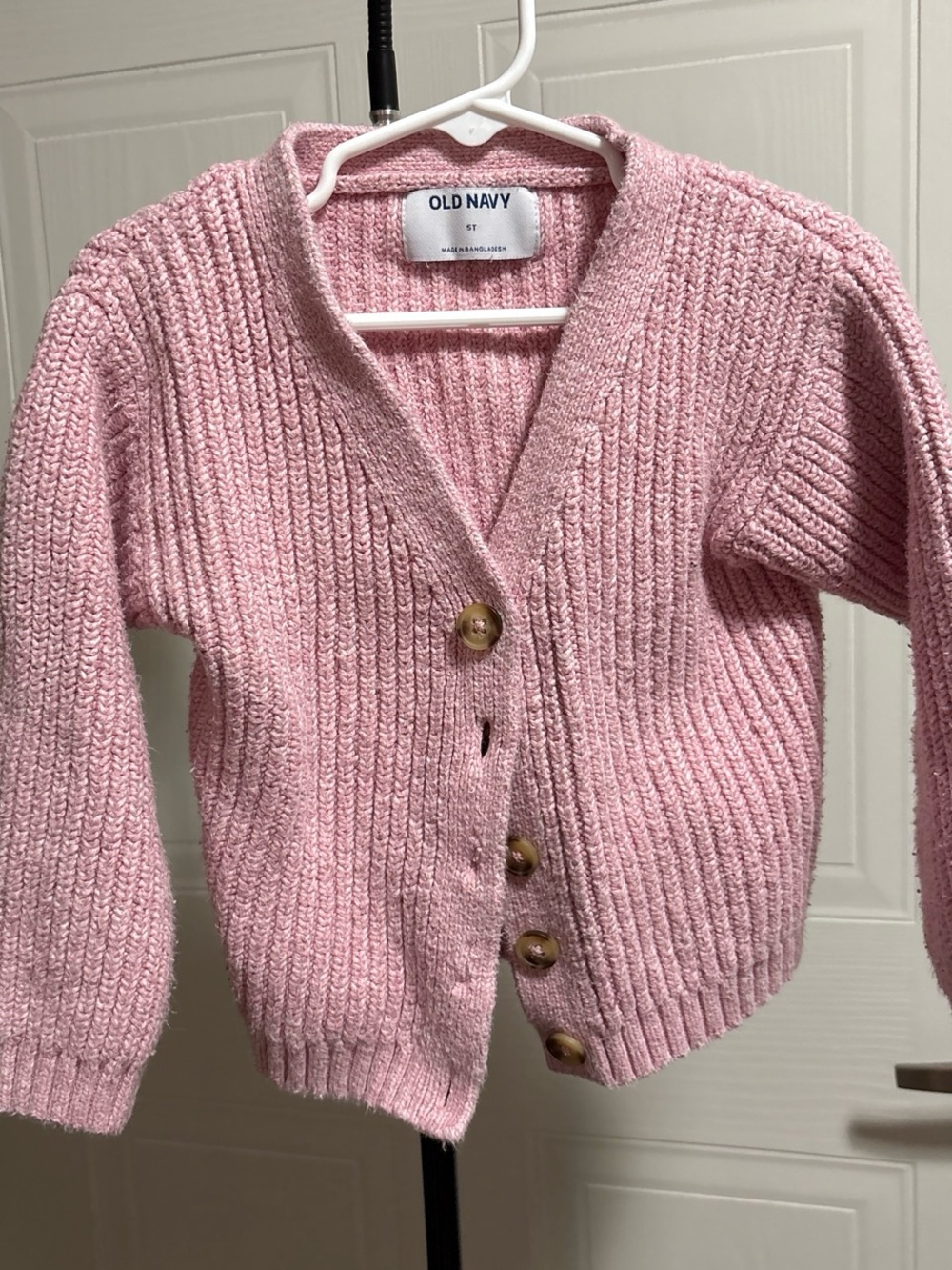 Old Navy Light Pink Ribbed Knit Cardigan